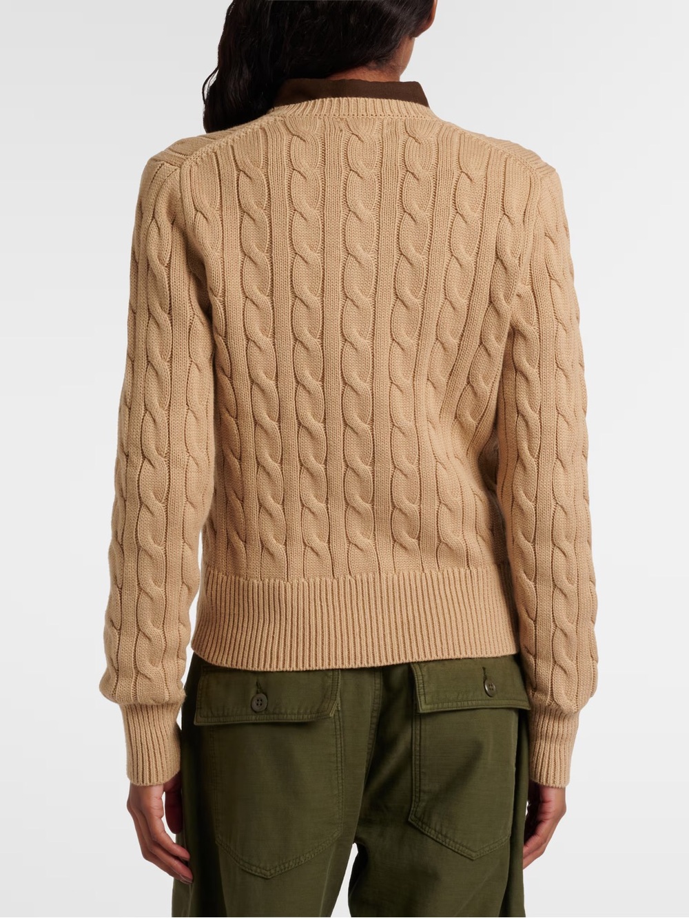 Beautiful Polo Ralph Lauren Camel Cotton Cable Knit Cardigan - Picture 2 of 7